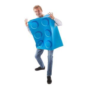 Hauntlook Blue Building Block Costume Adult One Size Unisex Lego Inspired